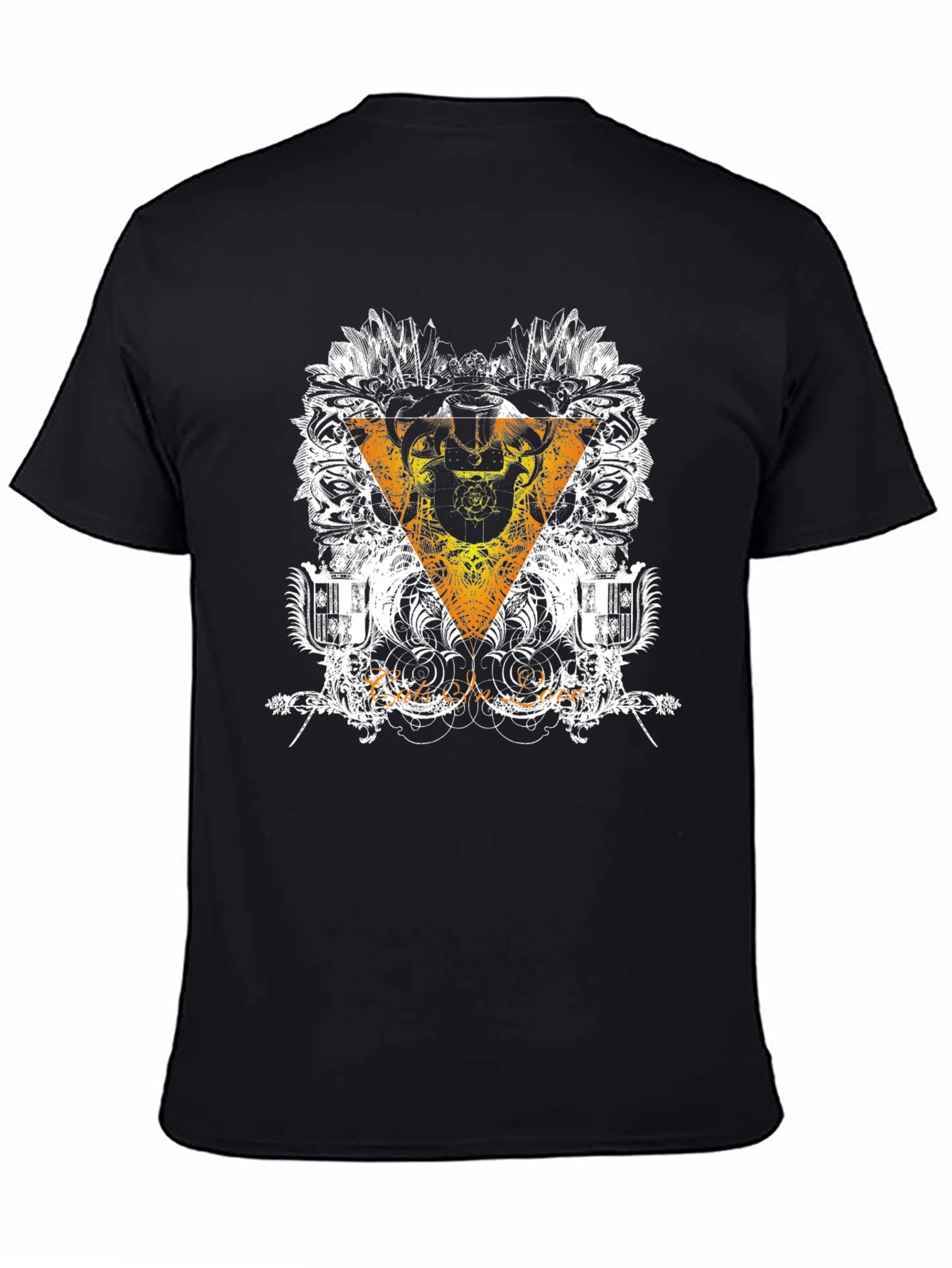 Black T-Shirt with Triangle Graphic Design