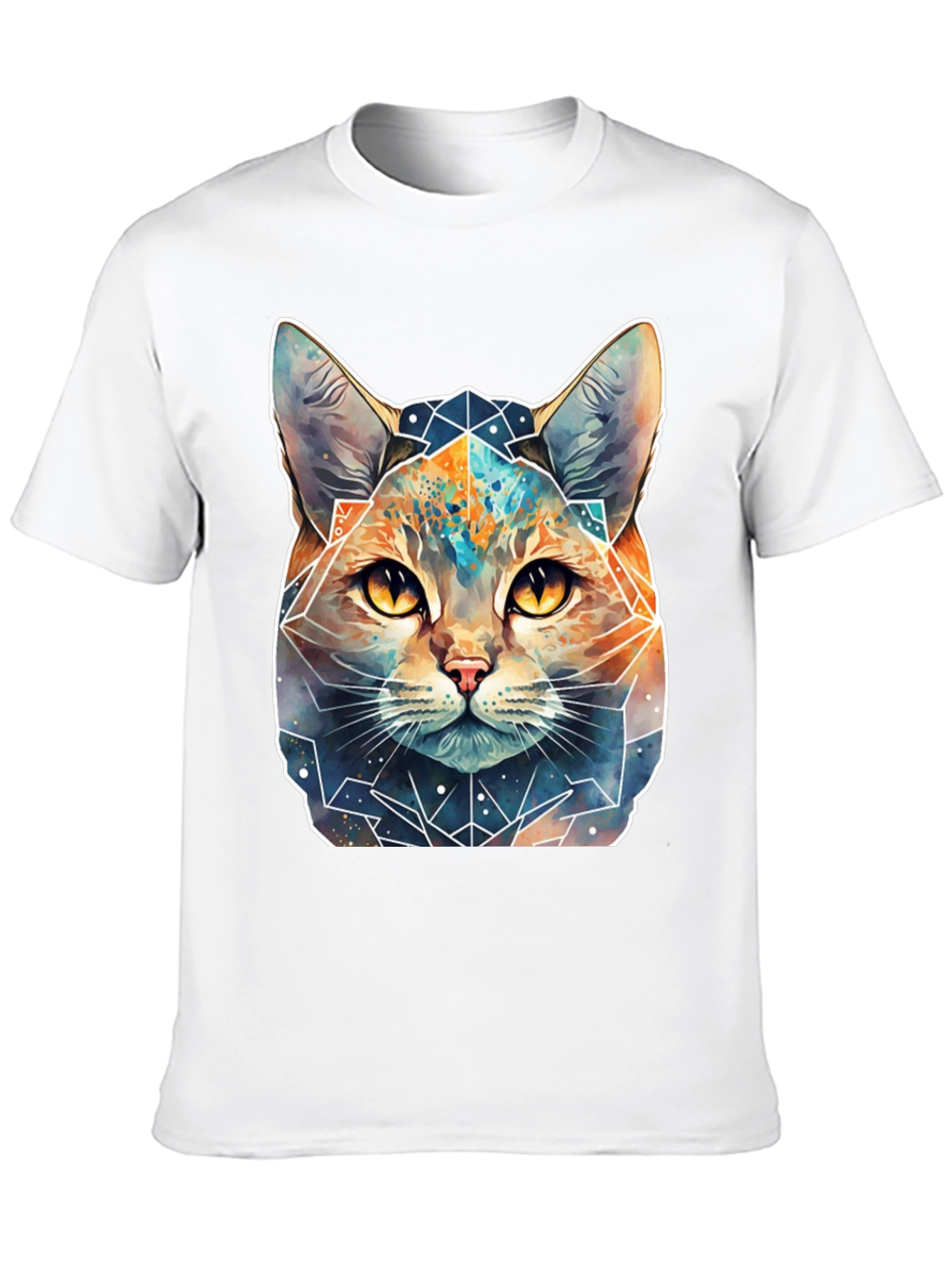 Geometric Galaxy Cat T-Shirt - Unisex