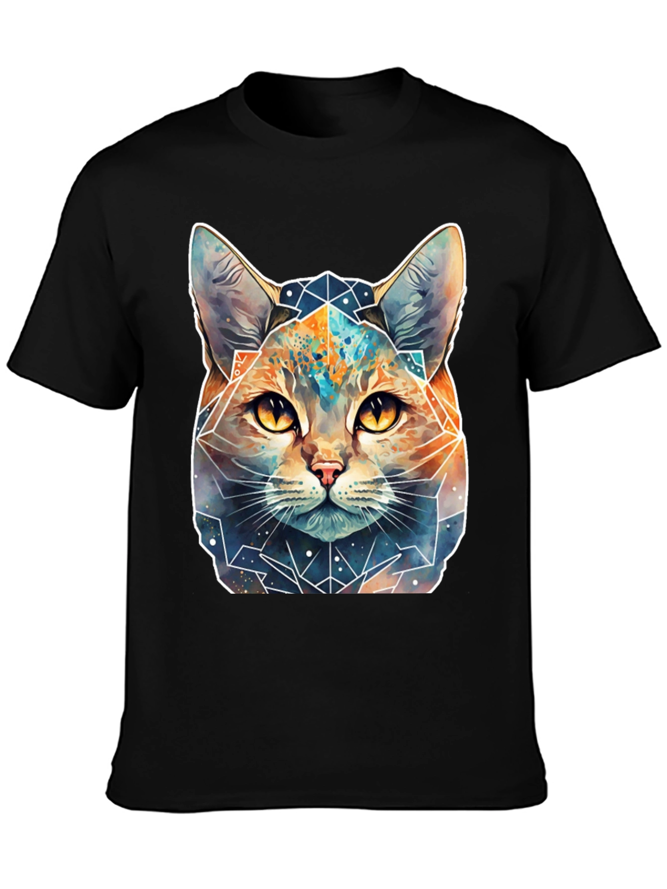 Geometric Galaxy Cat T-Shirt - Unisex
