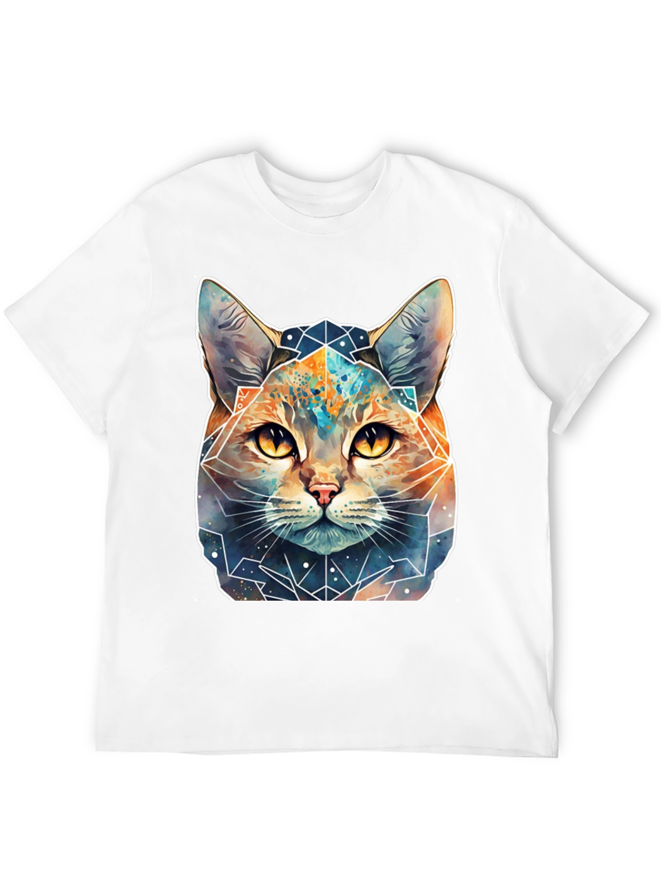 Geometric Galaxy Cat T-Shirt - Unisex
