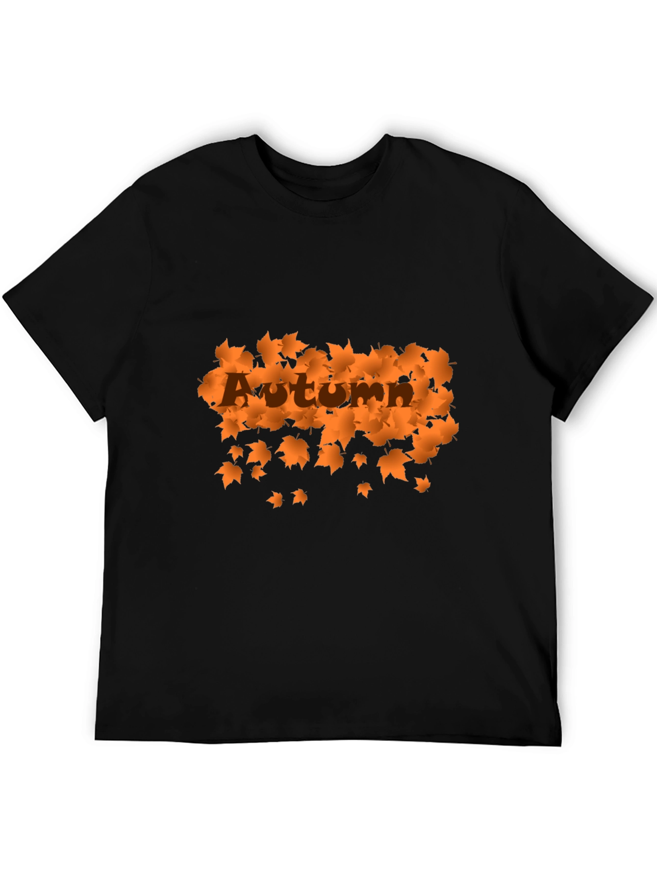 Autumn Leaves Graphic Black T-Shirt