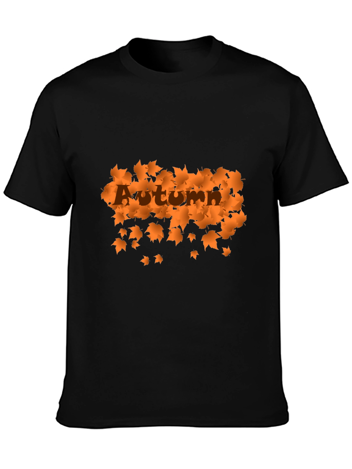 Autumn Leaves Graphic Black T-Shirt