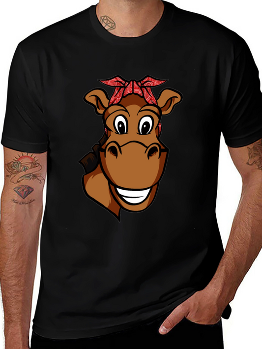 Funny Horse Cartoon Graphic T-Shirt