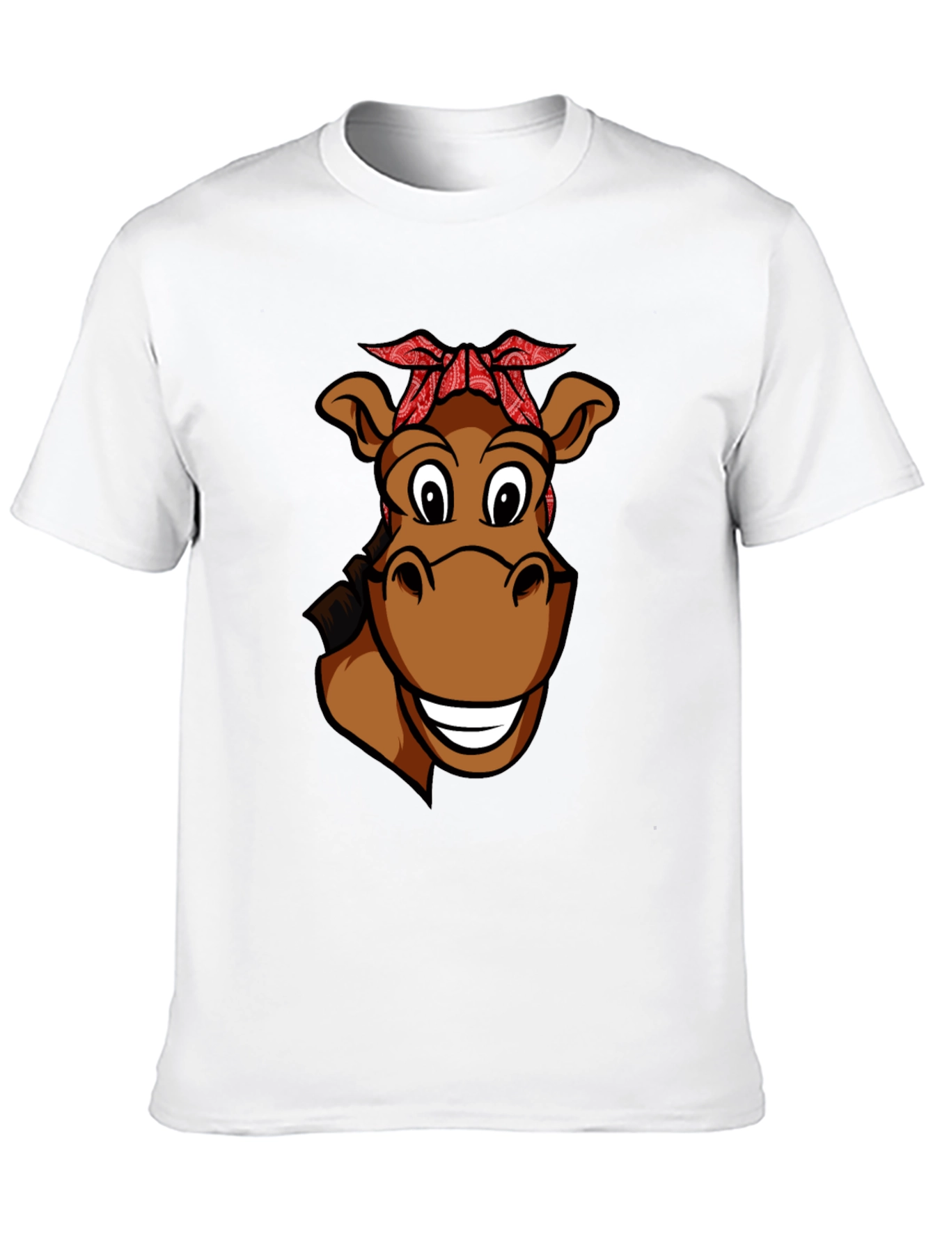 Funny Horse Cartoon Graphic T-Shirt
