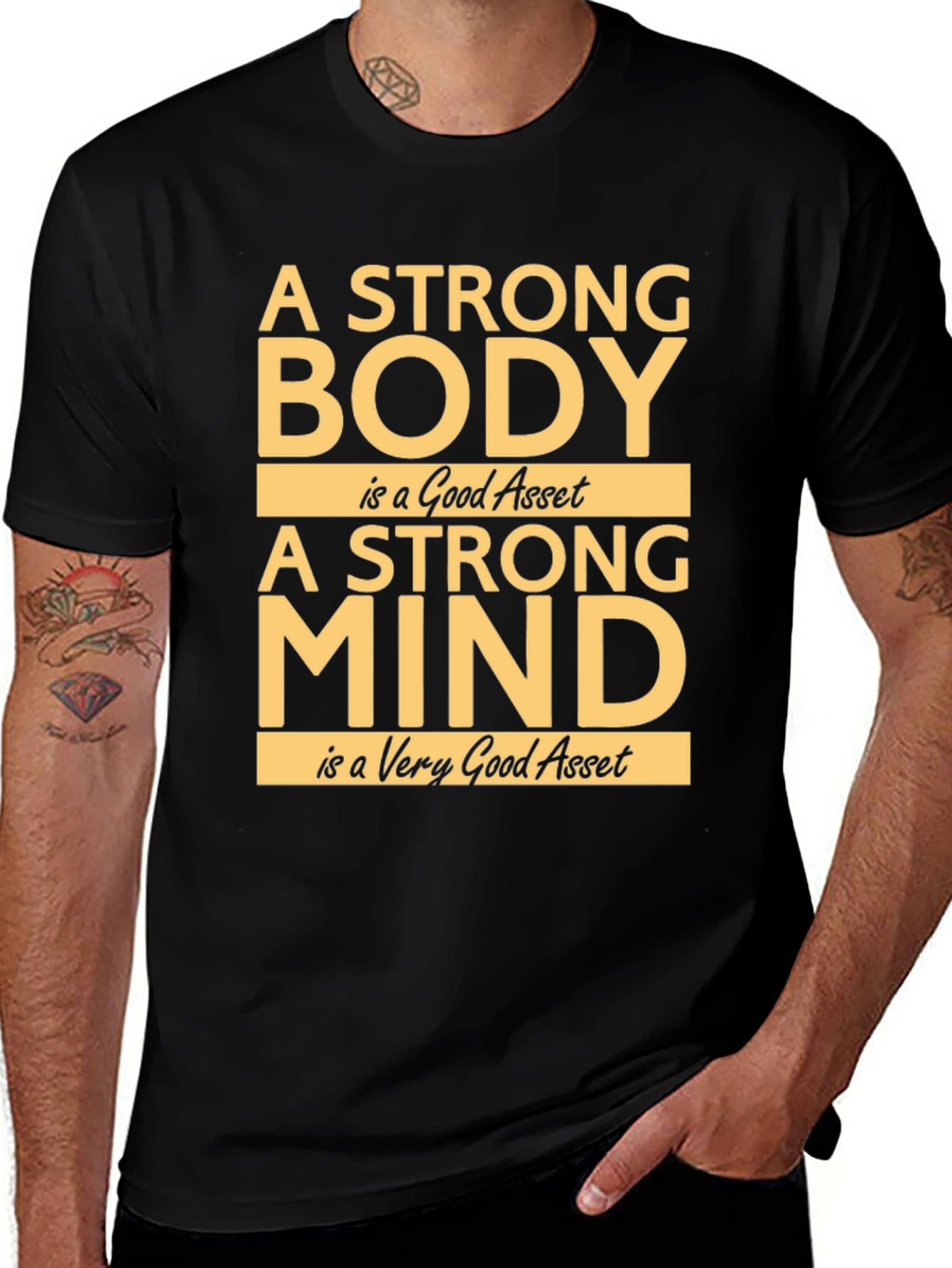 Strong Body Mind T-Shirt - Inspirational Fitness Tee