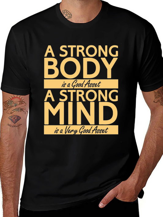 Strong Body Mind T-Shirt - Inspirational Fitness Tee