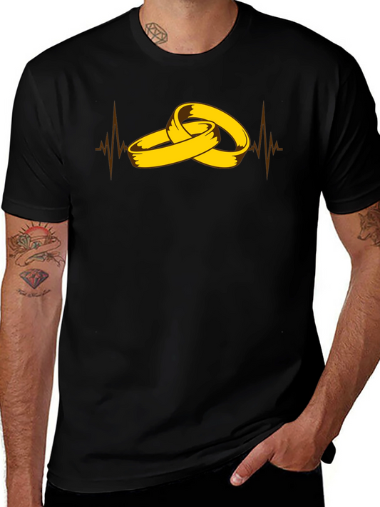 Wedding Rings Heartbeat Graphic Tee