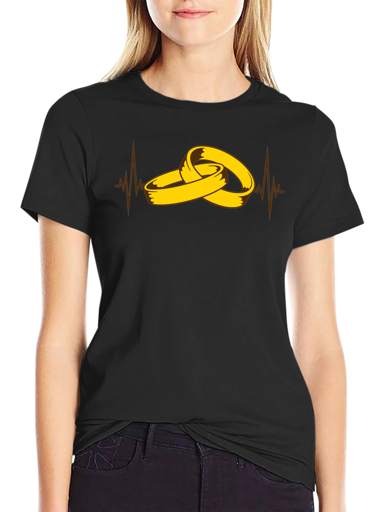 Wedding Rings Heartbeat Graphic Tee