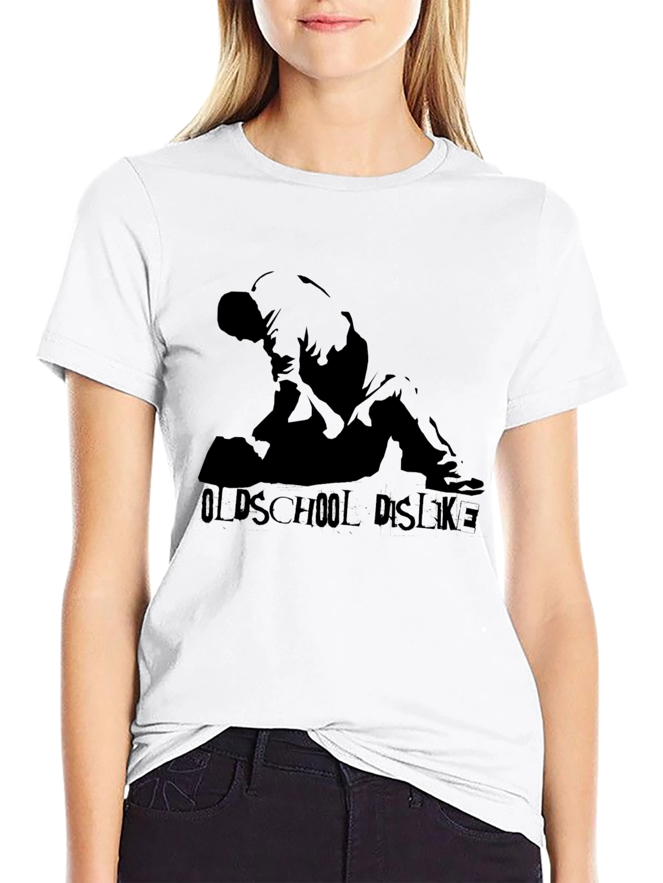 Oldschool Dislike Black Graphic Tee
