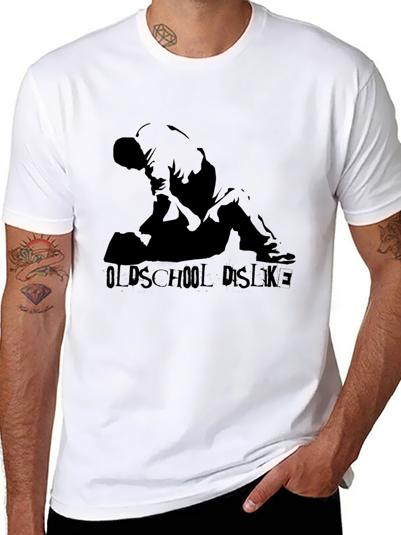 Oldschool Dislike Black Graphic Tee