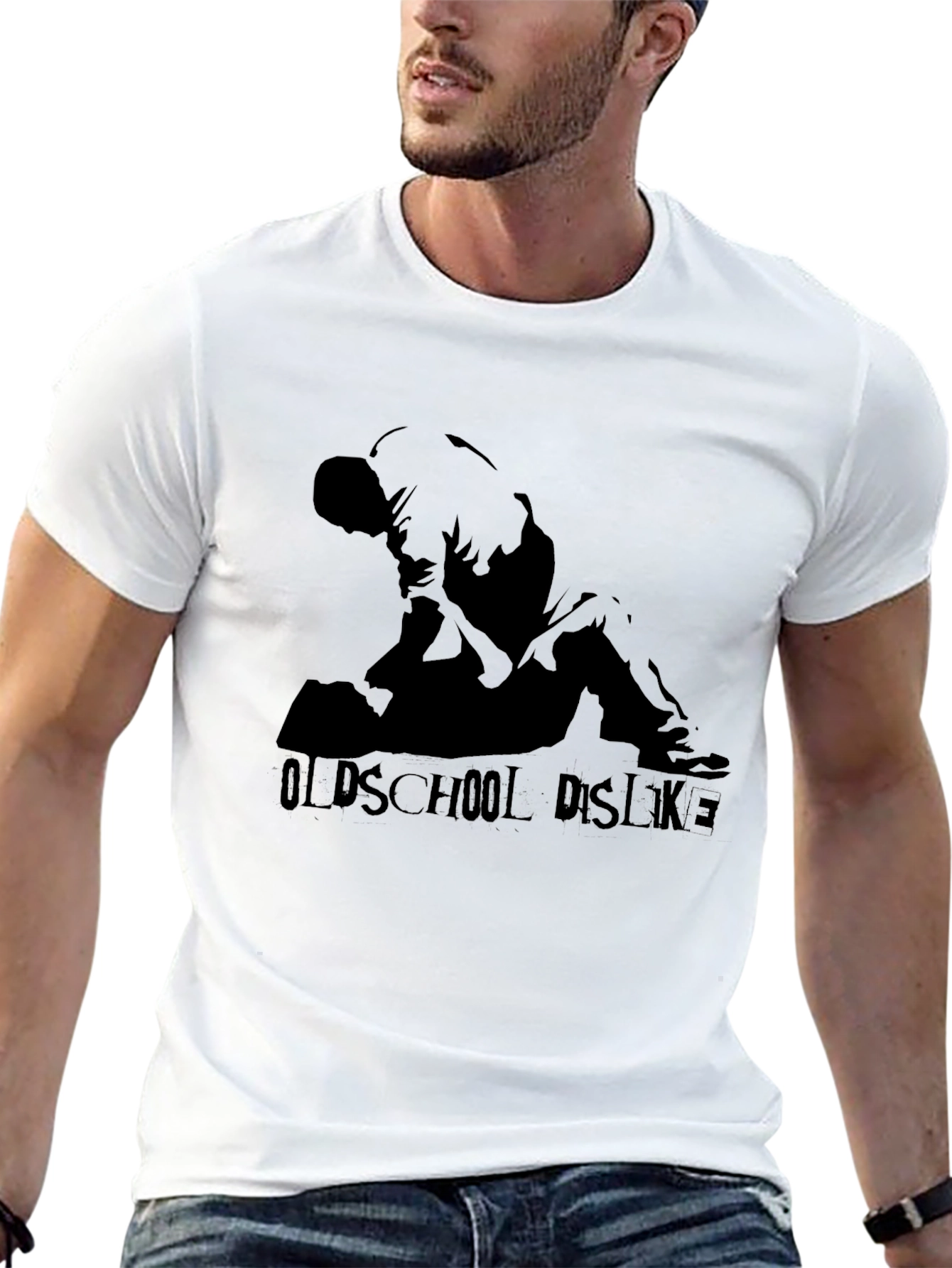 Oldschool Dislike Black Graphic Tee