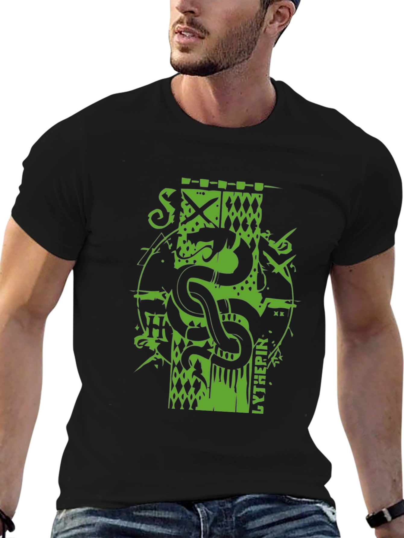Serpent Crest Tee - Black Graphic T-Shirt