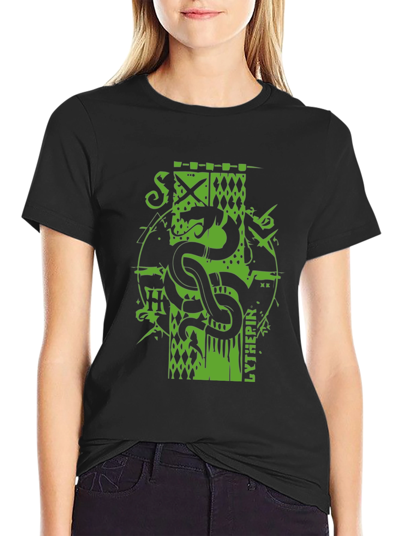 Serpent Crest Tee - Black Graphic T-Shirt