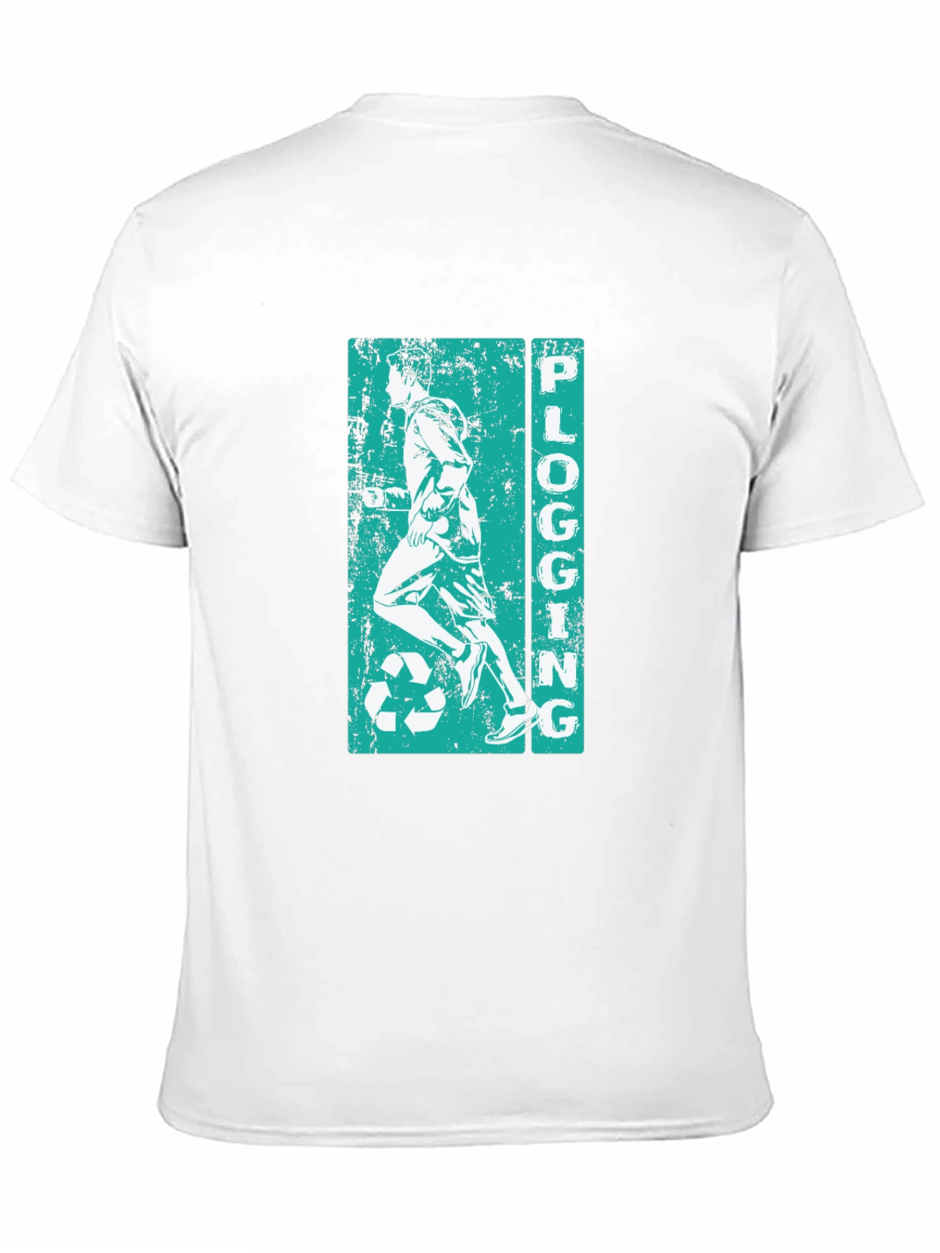 Mens Black Plogging Graphic T-Shirt
