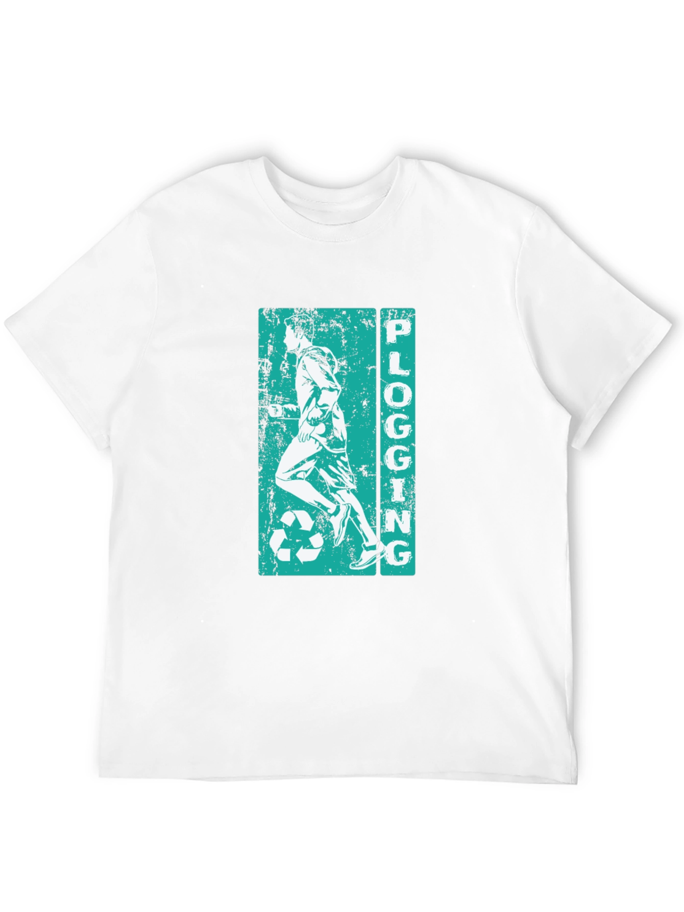 Mens Black Plogging Graphic T-Shirt