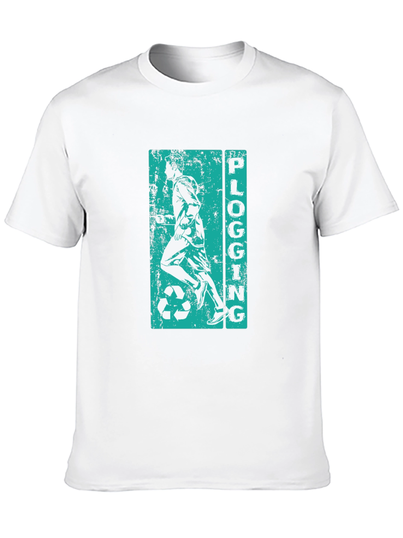 Mens Black Plogging Graphic T-Shirt