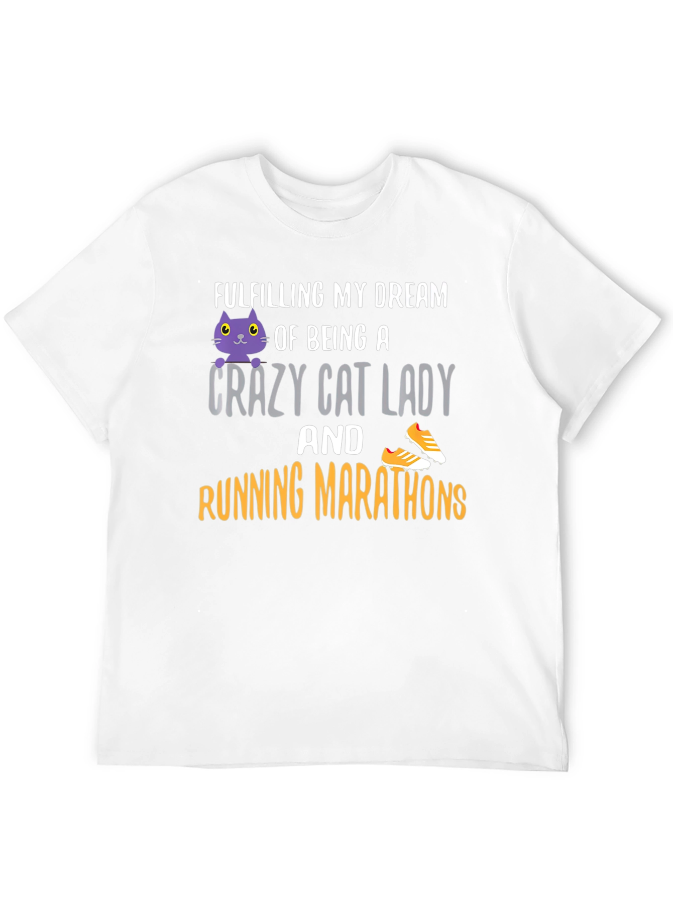 Crazy Cat Lady Running Marathon T-Shirt