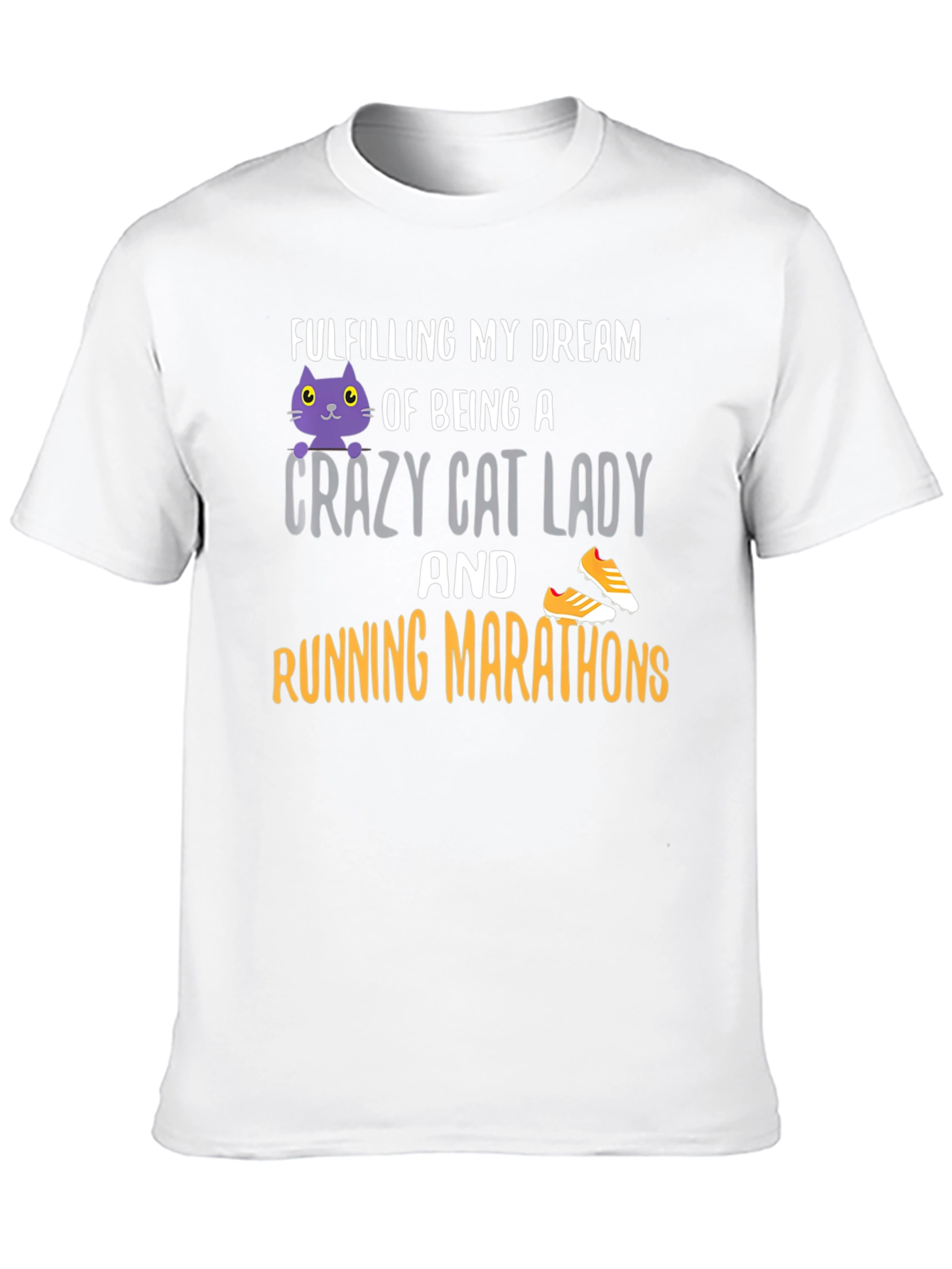 Crazy Cat Lady Running Marathon T-Shirt