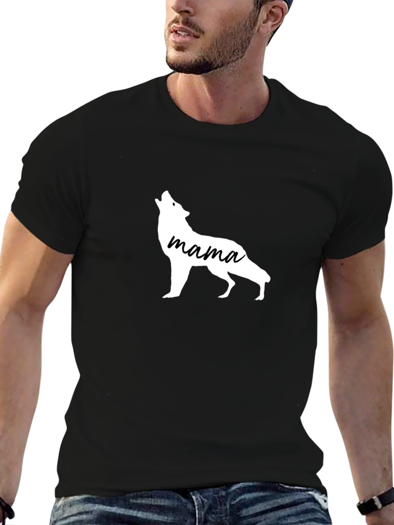 Mama Wolf Graphic Tee - Black T-Shirt
