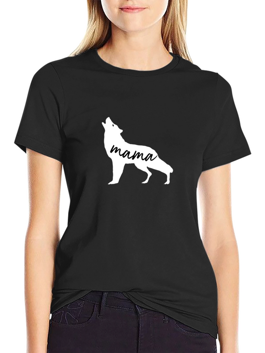 Mama Wolf Graphic Tee - Black T-Shirt