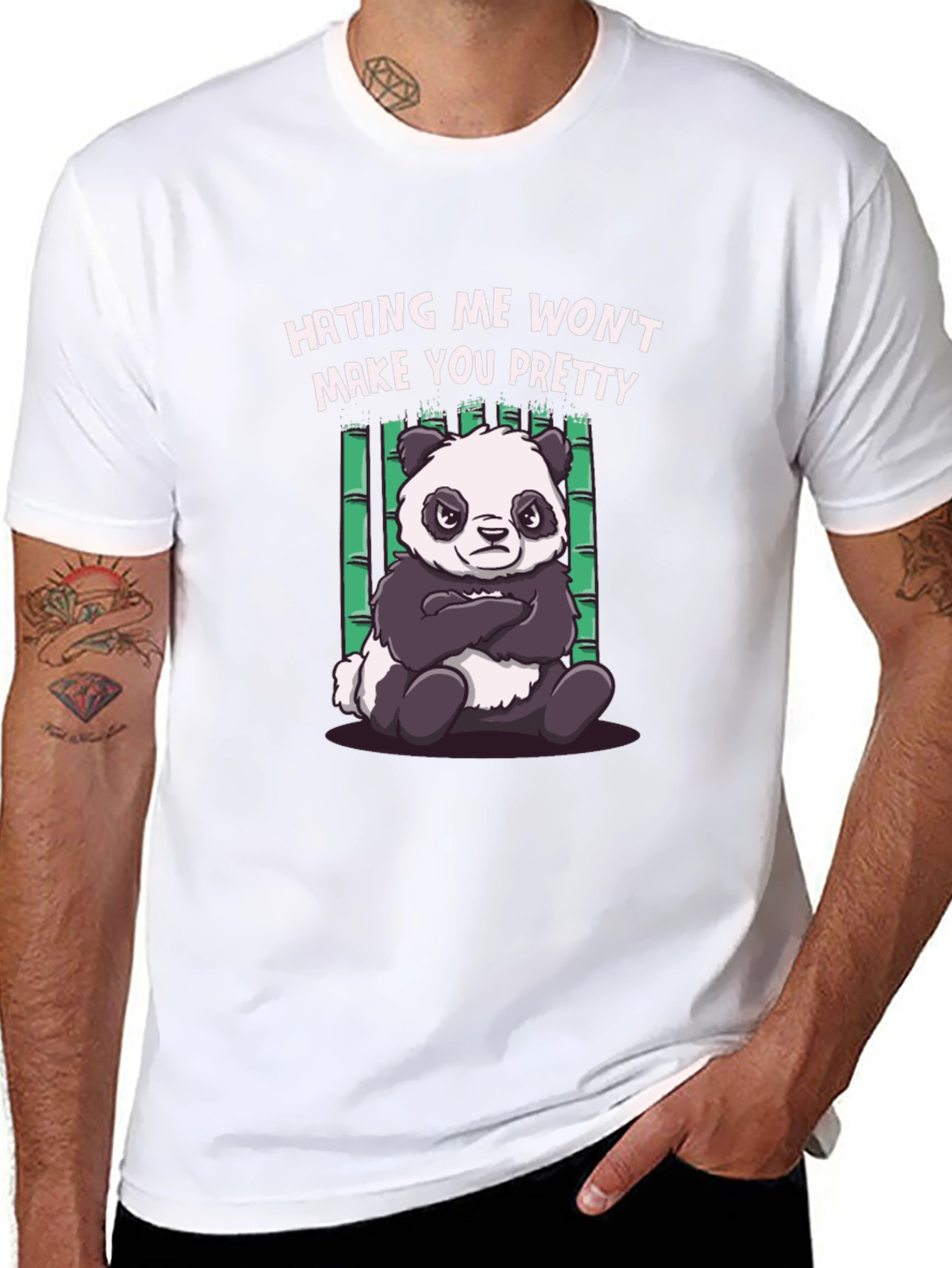 Hating Me Panda Graphic T-Shirt