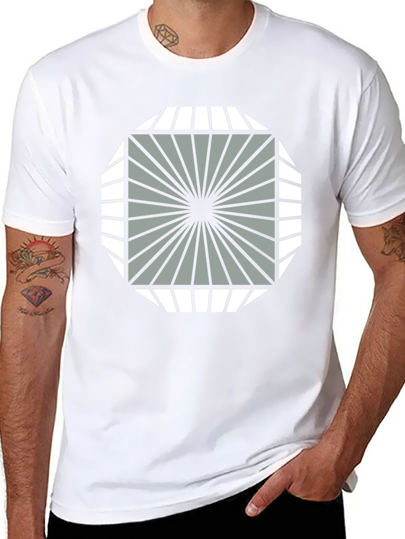 Geometric Graphic Tee - Stylish Modern Design
