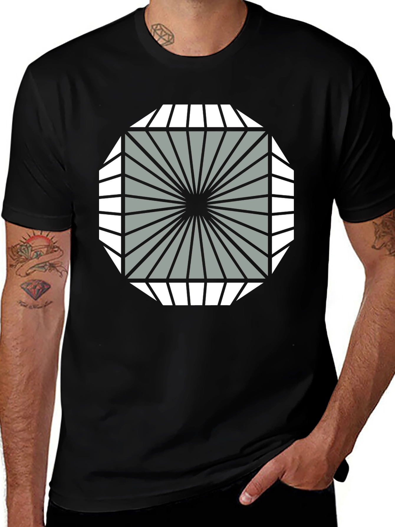 Geometric Graphic Tee - Stylish Modern Design