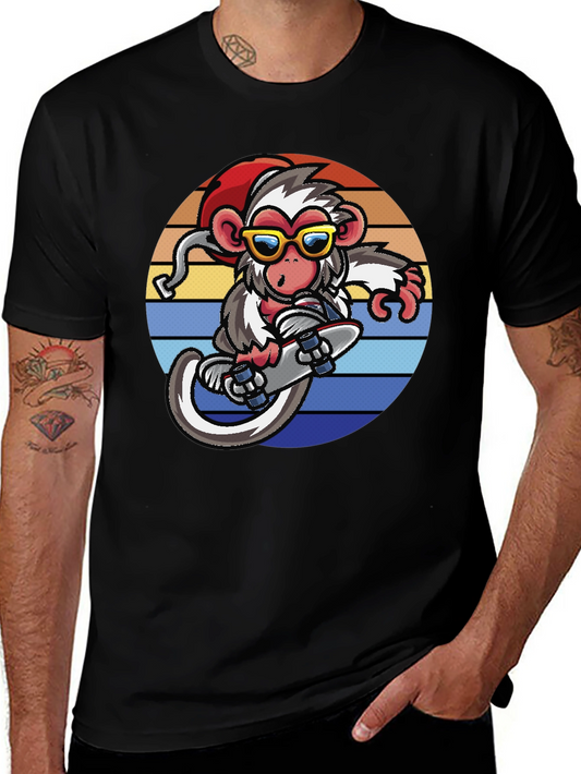 Monkey Skateboard Retro Sunset T-Shirt