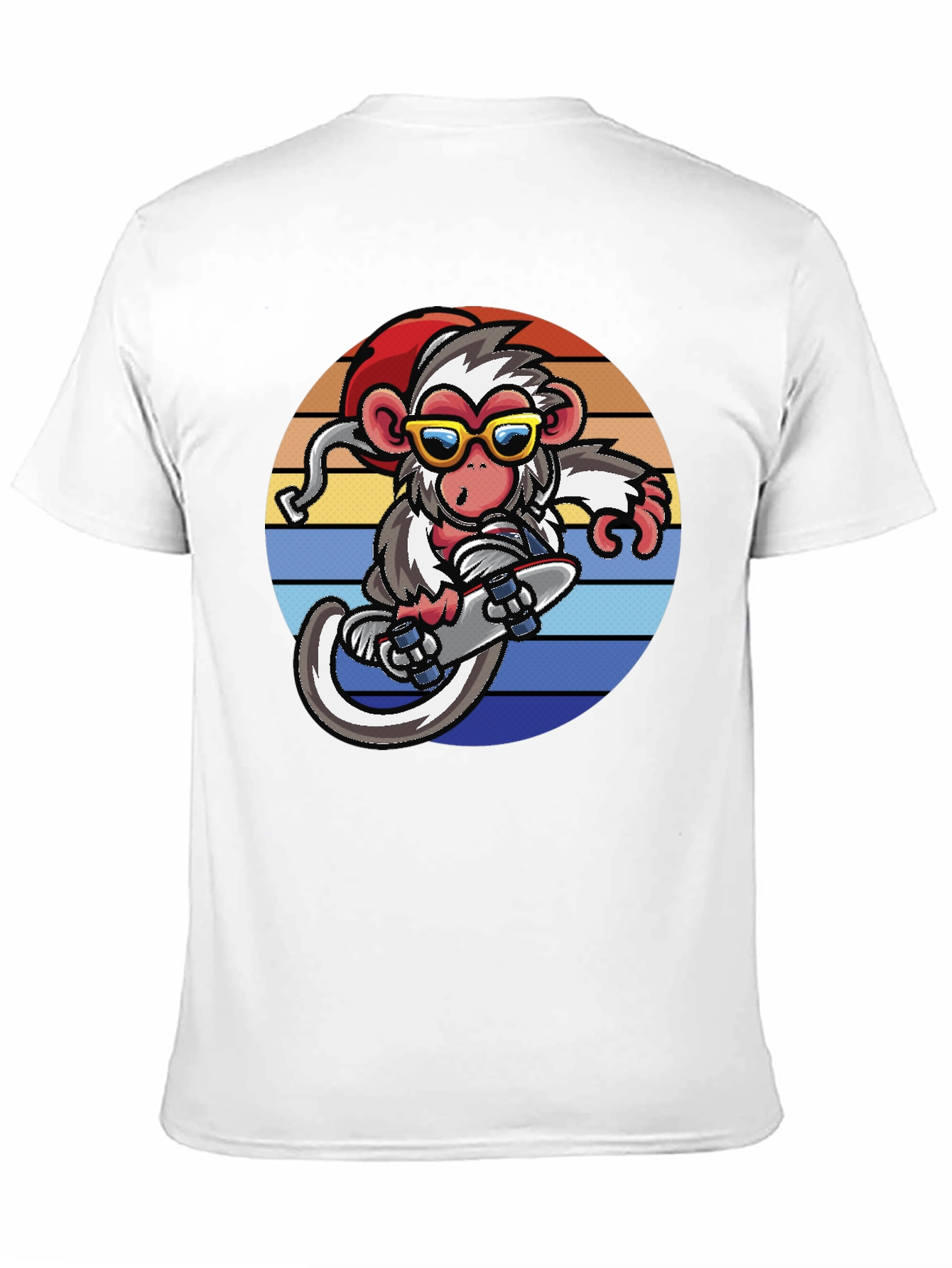 Monkey Skateboard Retro Sunset T-Shirt