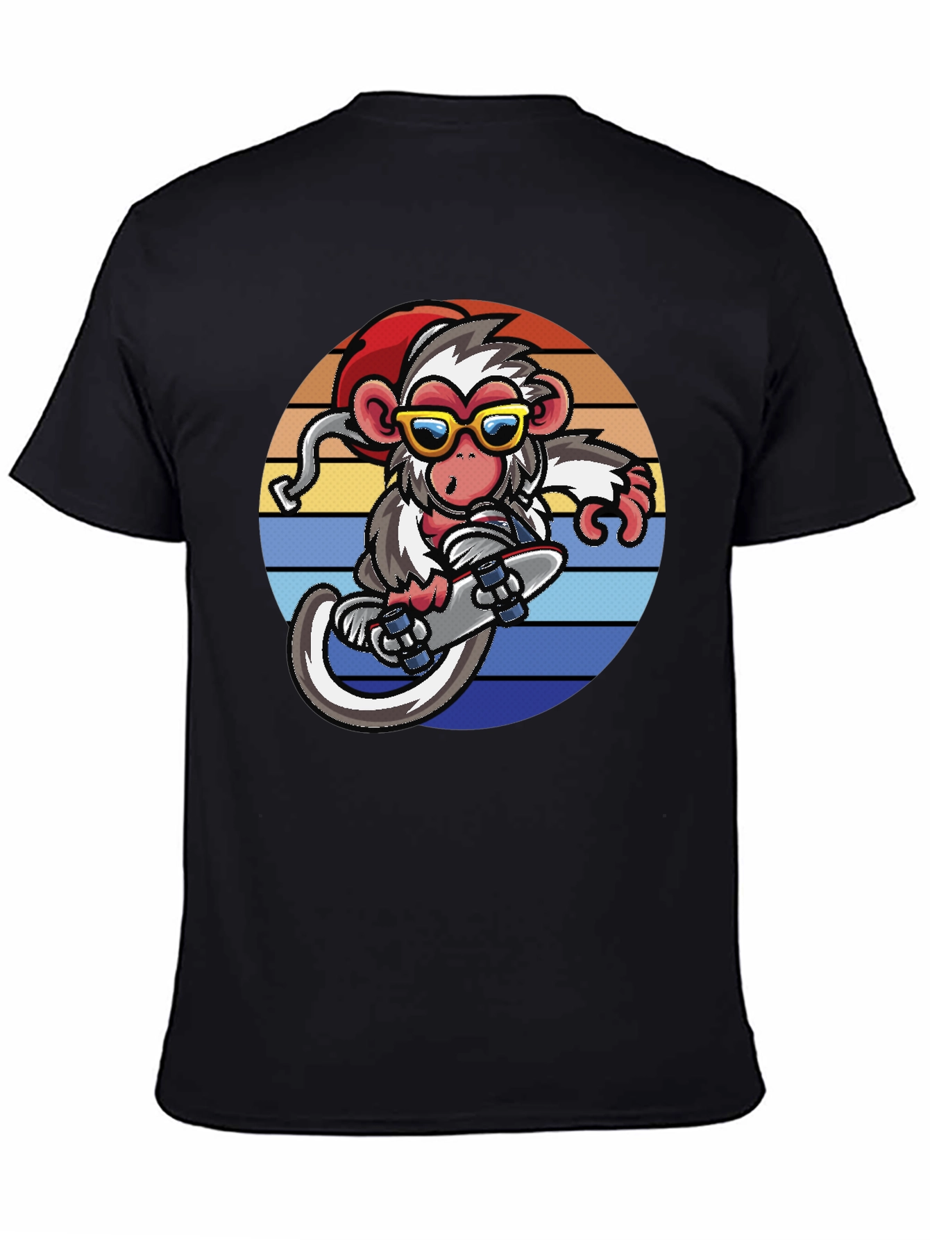 Monkey Skateboard Retro Sunset T-Shirt