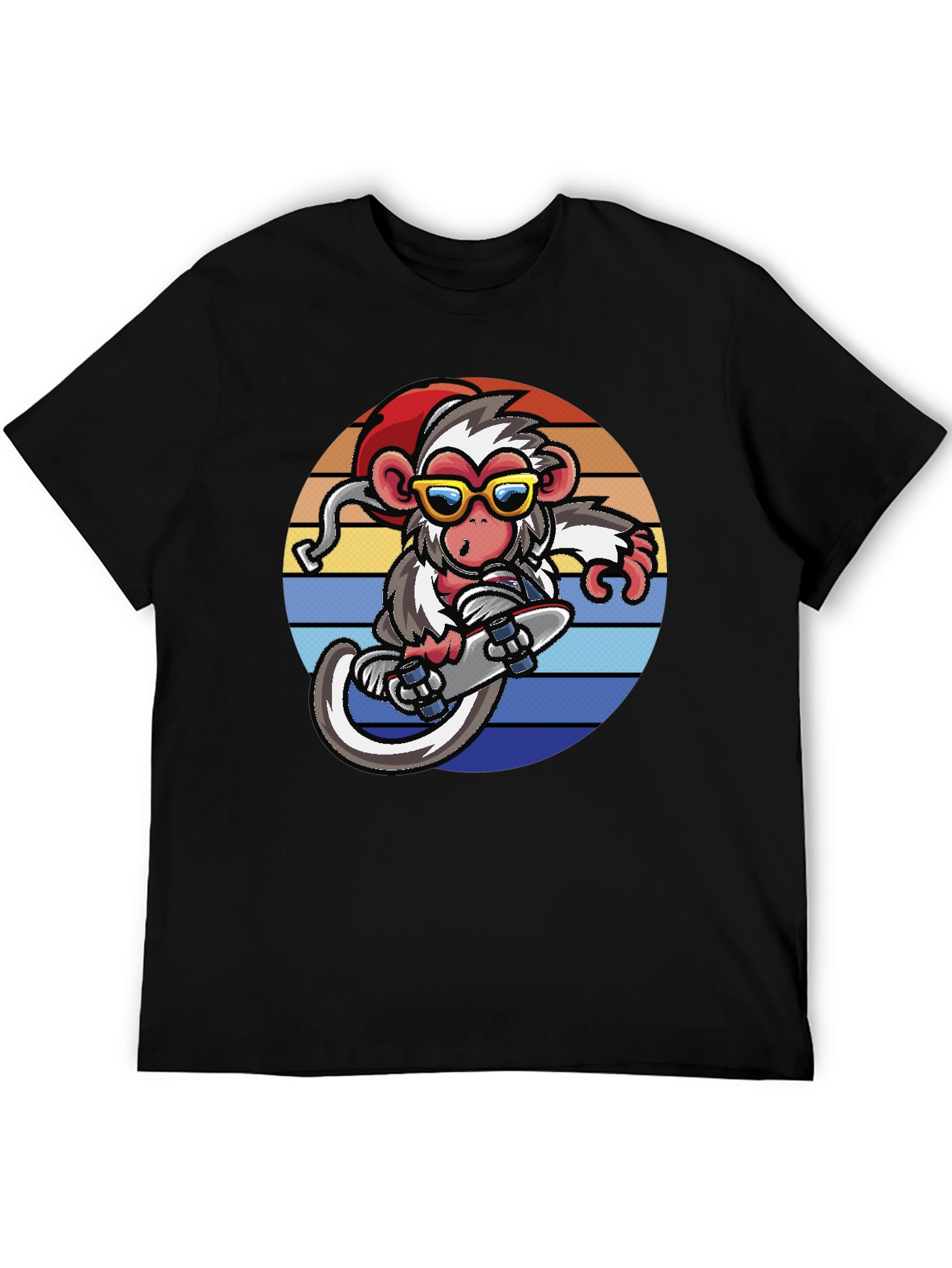 Monkey Skateboard Retro Sunset T-Shirt