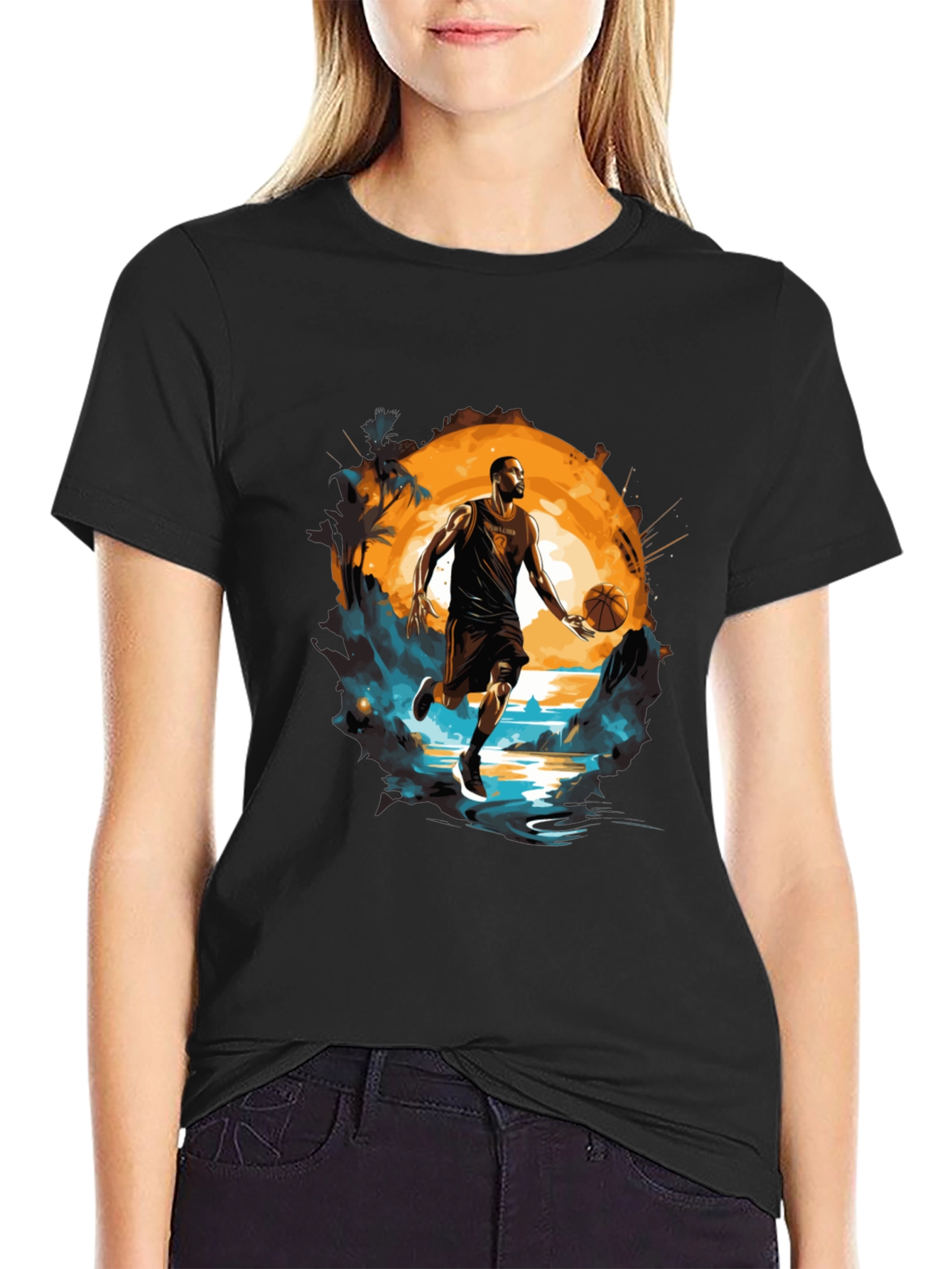Basketball Player Graphic Tee - Sports Fan T-Shirt