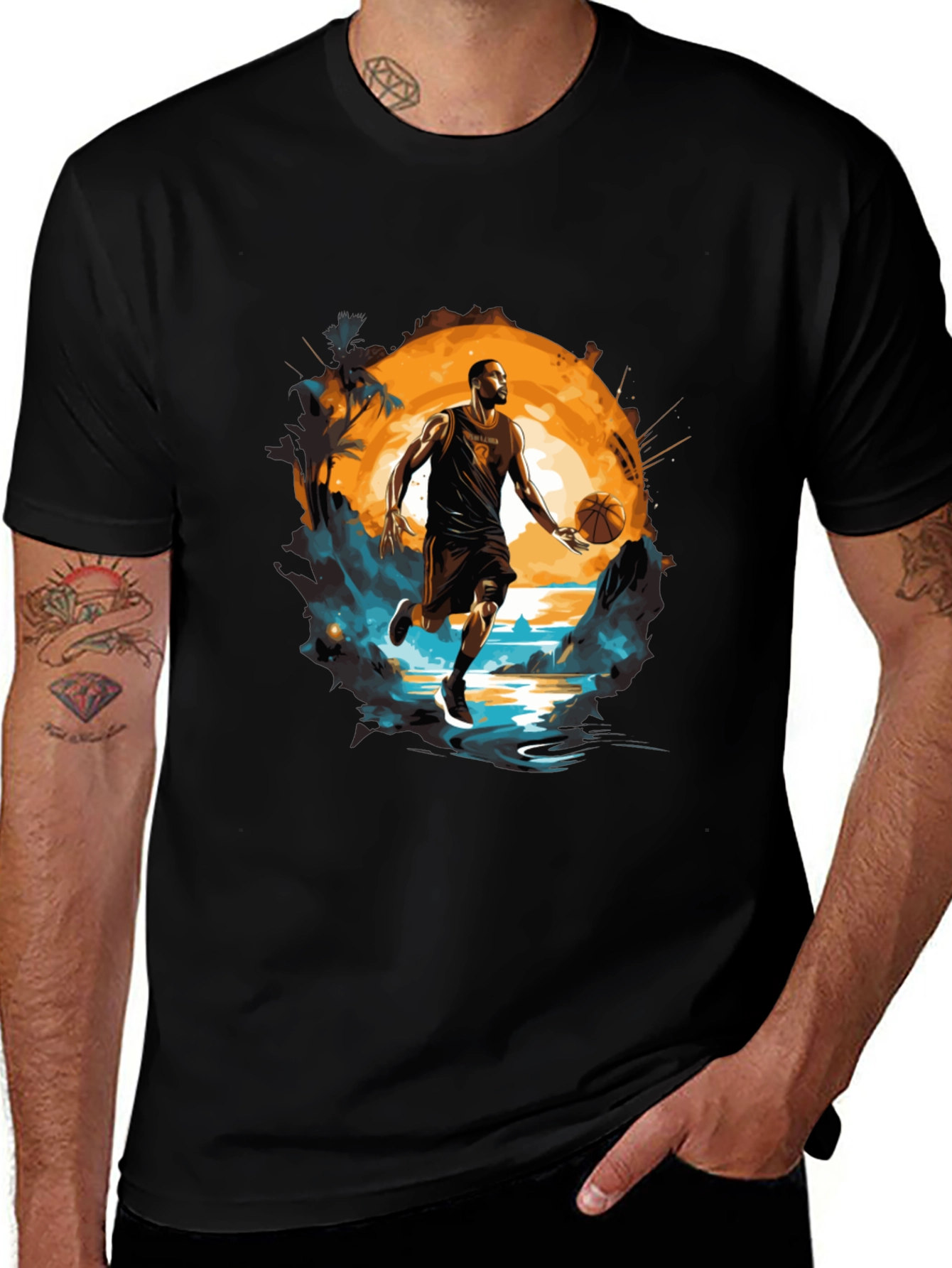 Basketball Player Graphic Tee - Sports Fan T-Shirt