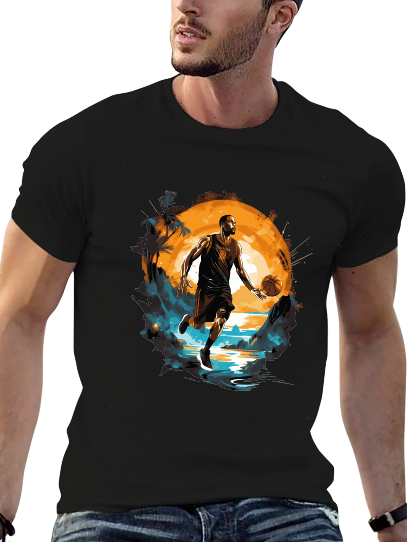 Basketball Player Graphic Tee - Sports Fan T-Shirt