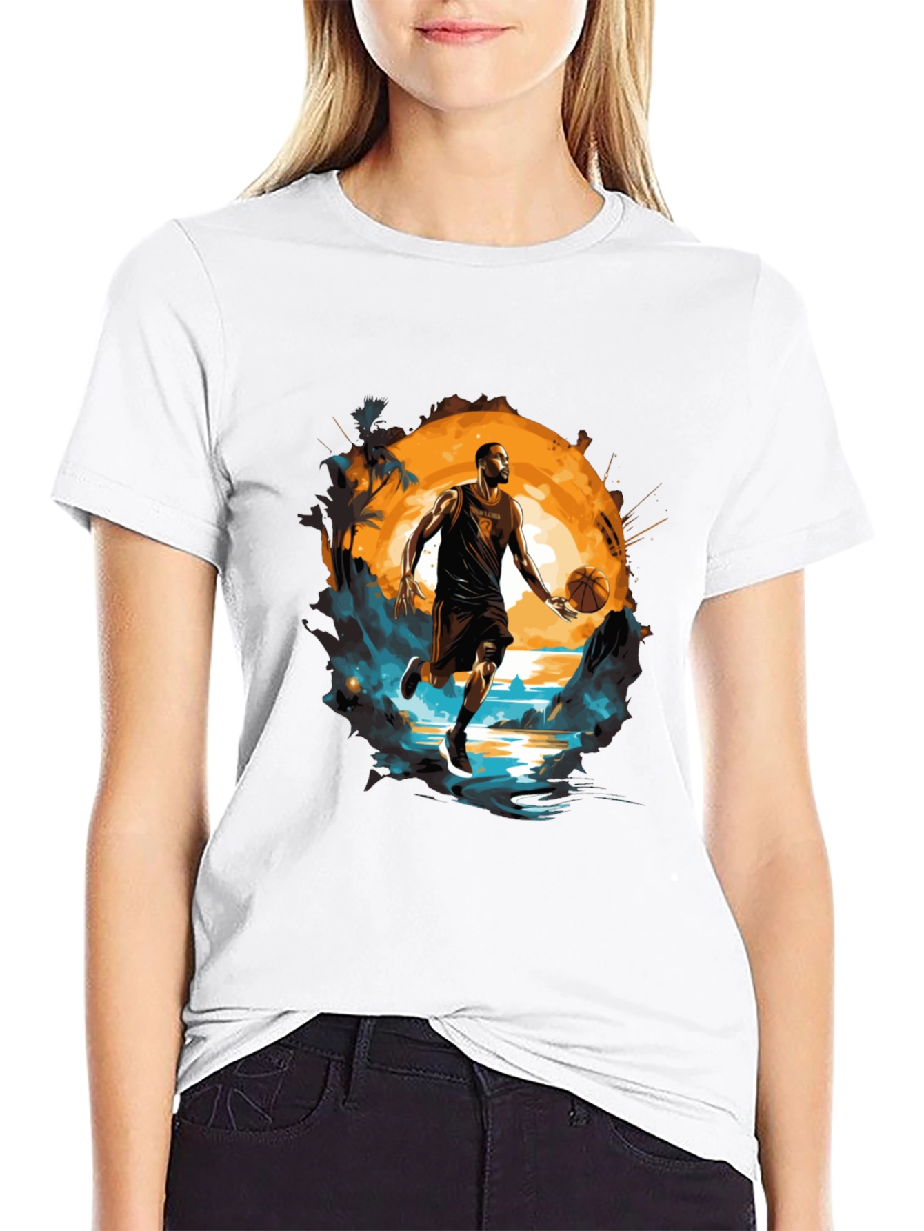 Basketball Player Graphic Tee - Sports Fan T-Shirt