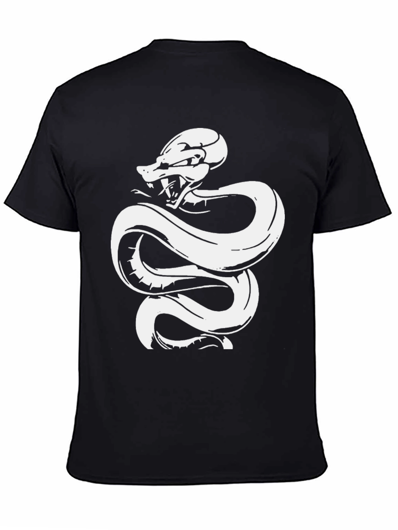 Snake Graphic T-Shirt - Black Cotton Tee