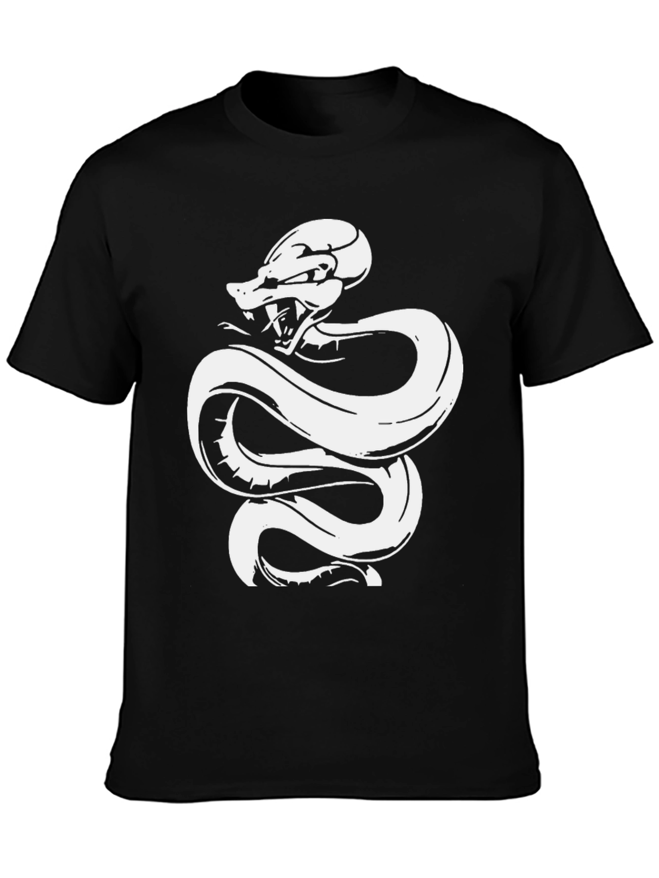 Snake Graphic T-Shirt - Black Cotton Tee