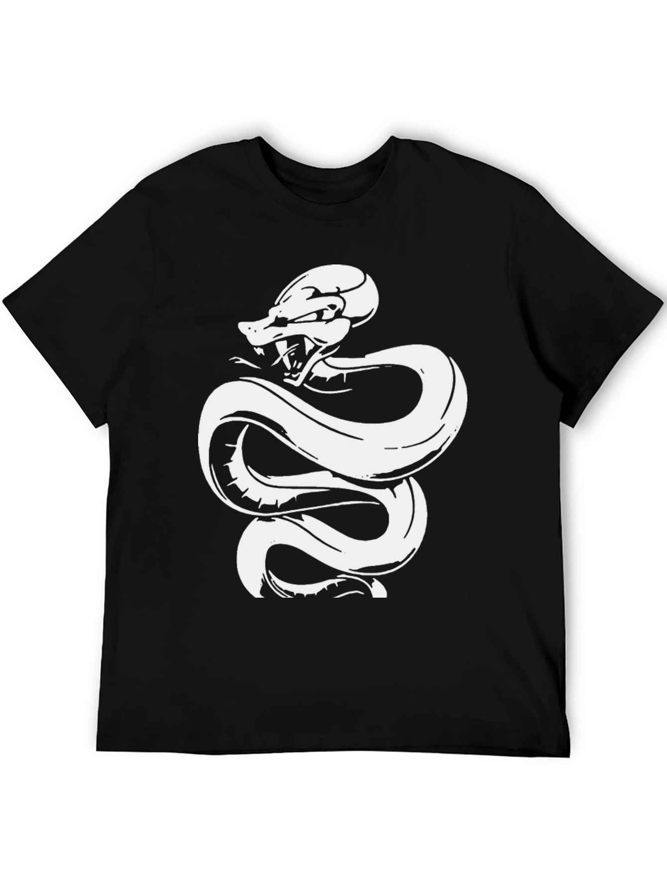 Snake Graphic T-Shirt - Black Cotton Tee