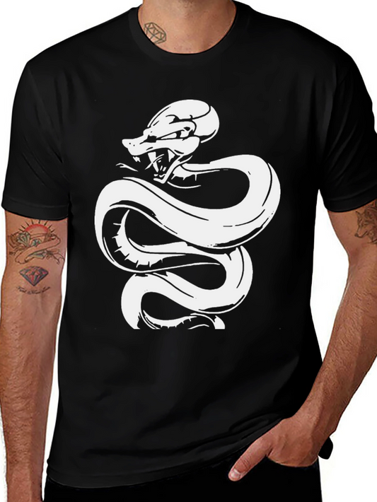 Snake Graphic T-Shirt - Black Cotton Tee