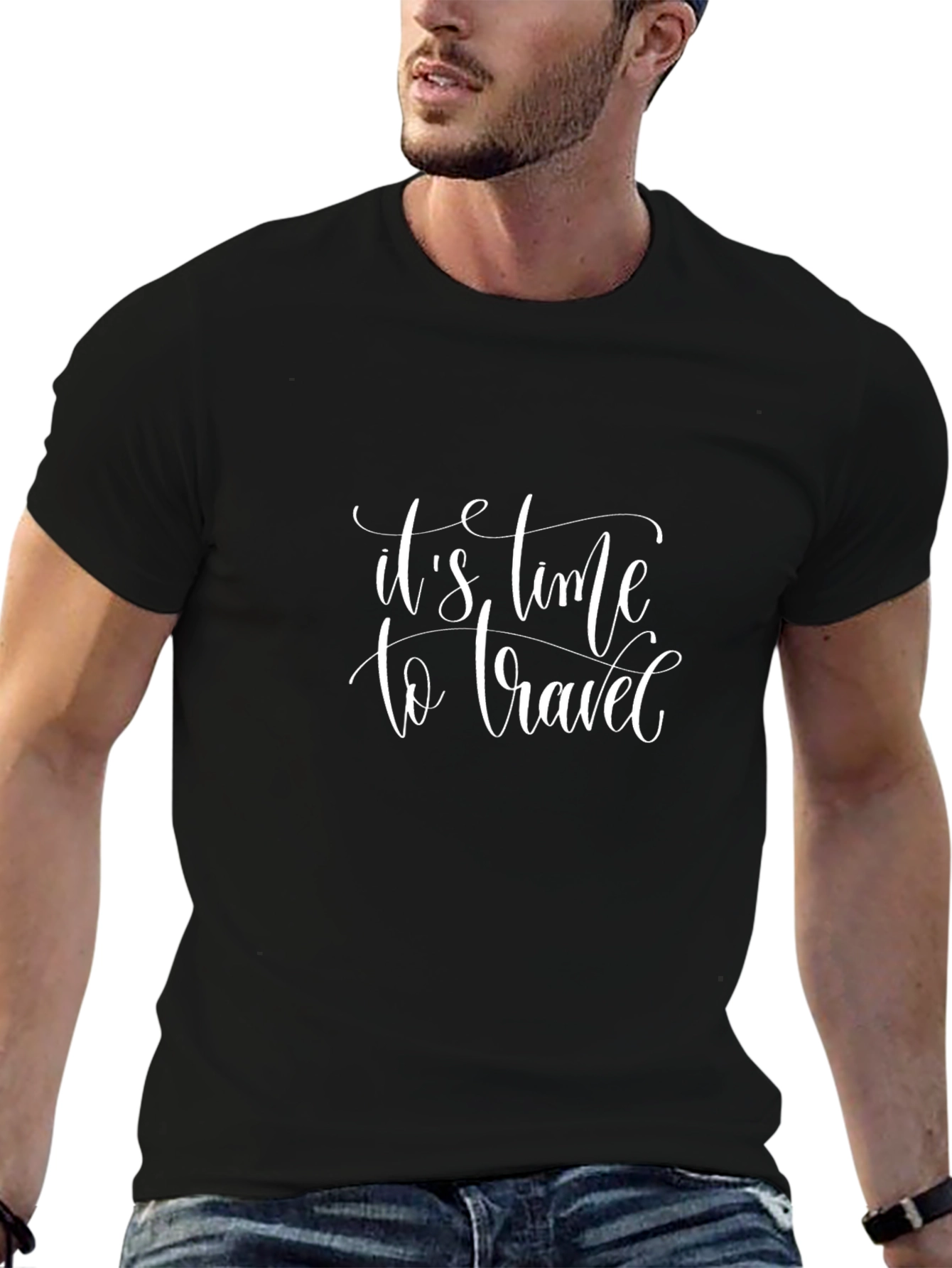 Its Time to Travel Graphic Tee - Black