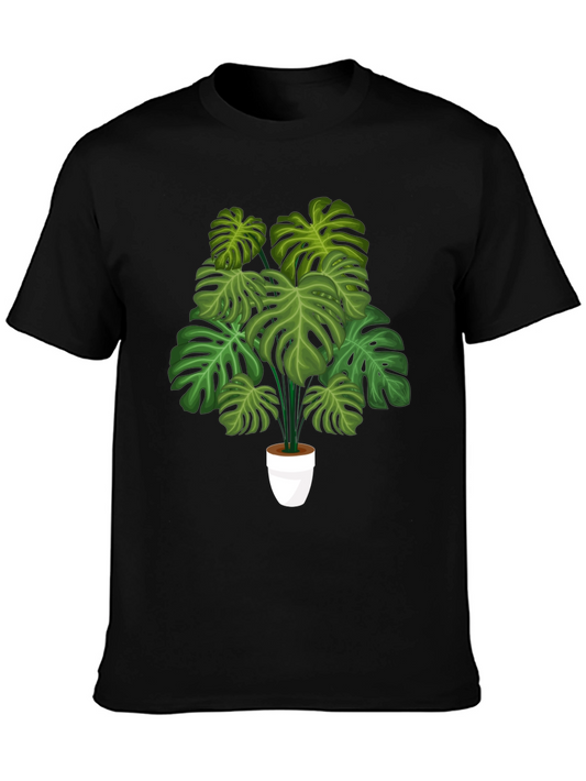 Monstera Plant Graphic Tee - Trendy Botanical Shirt