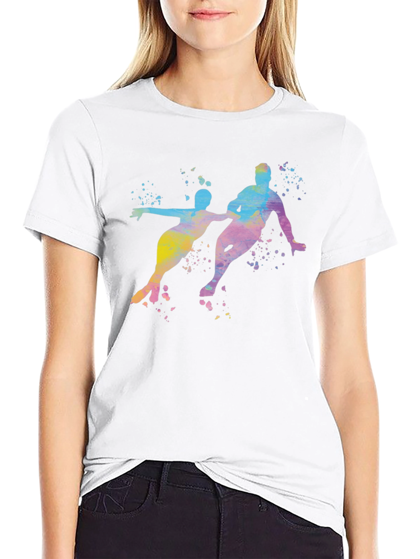Watercolor Ice Skating T-Shirt