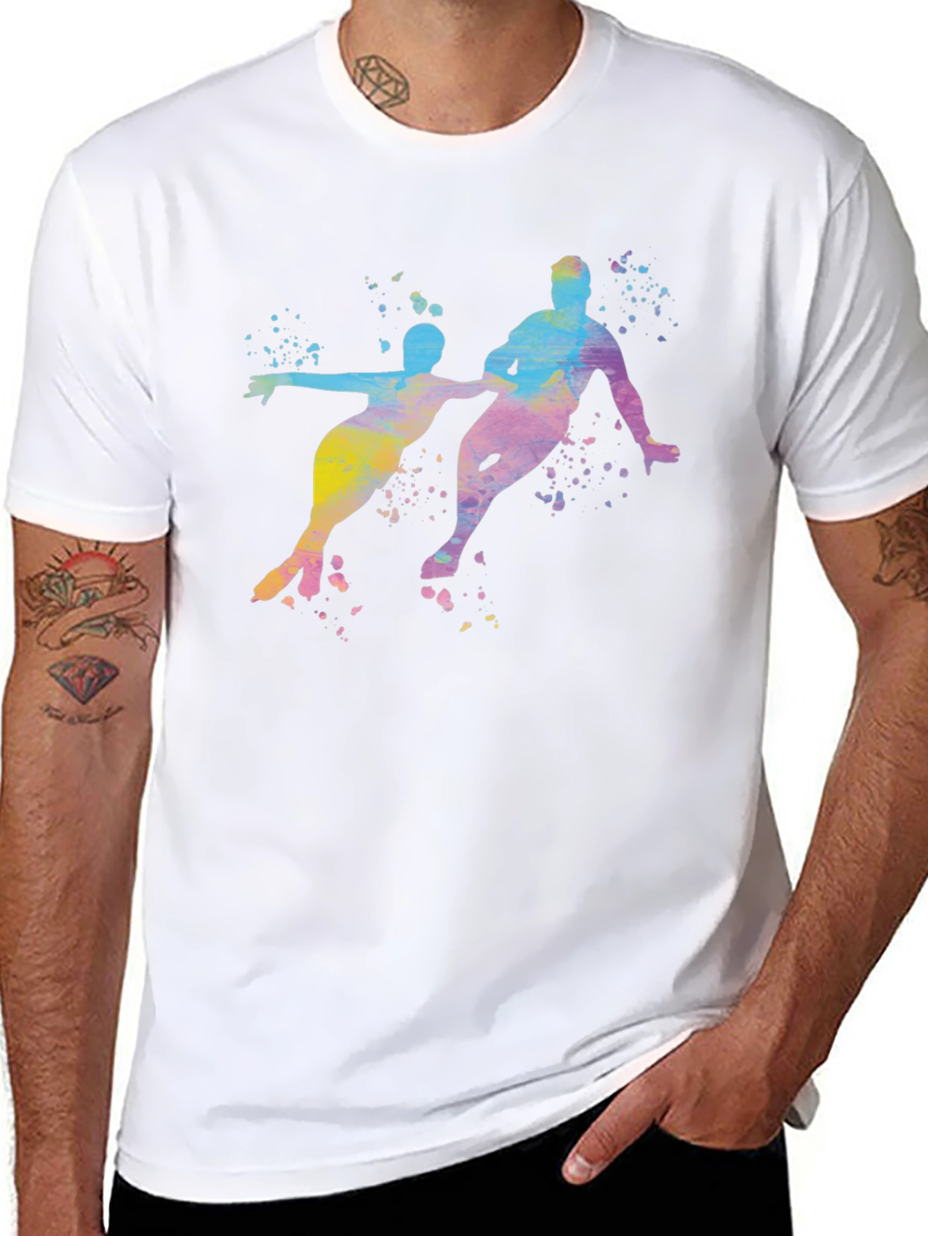 Watercolor Ice Skating T-Shirt