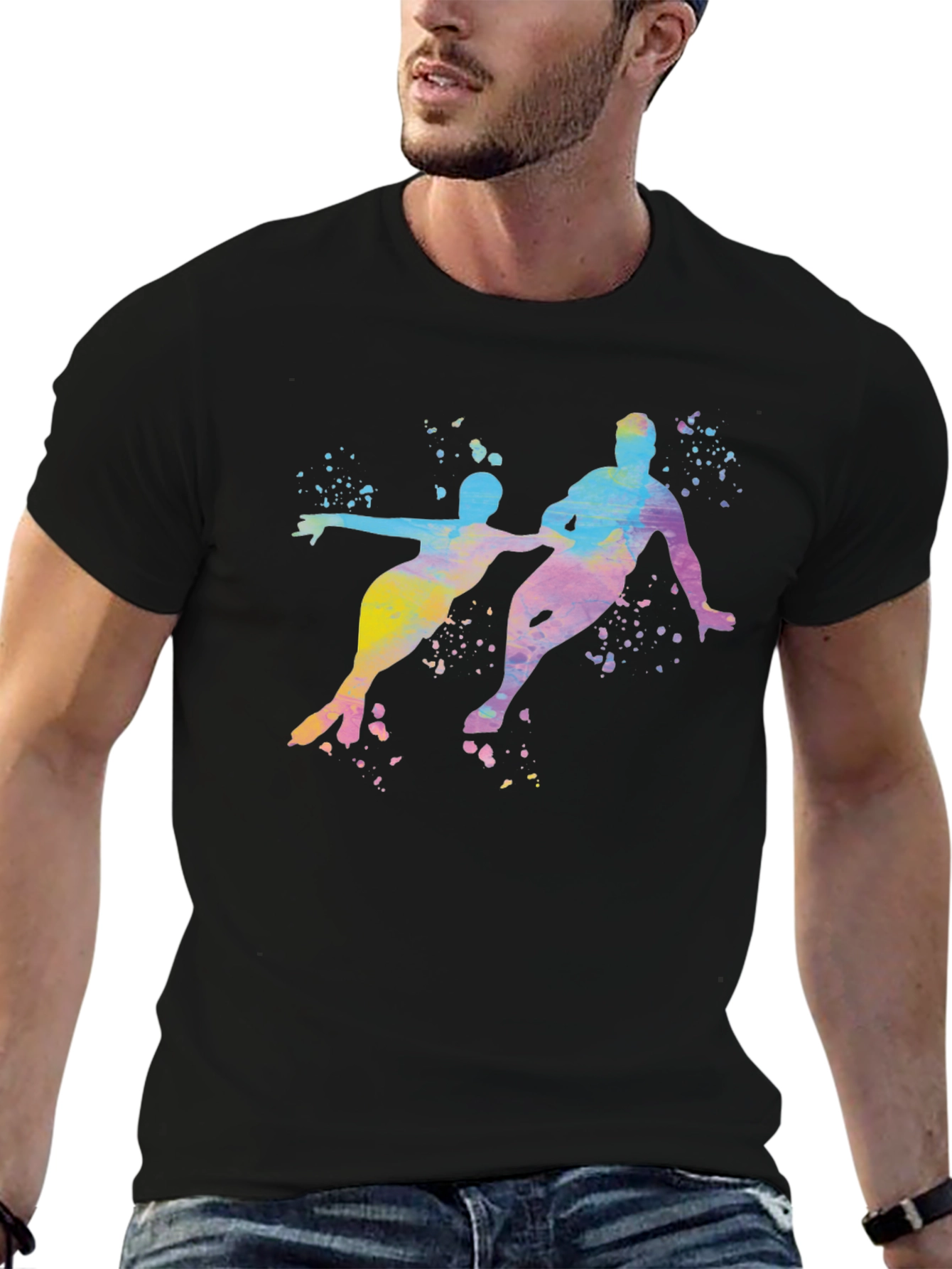 Watercolor Ice Skating T-Shirt