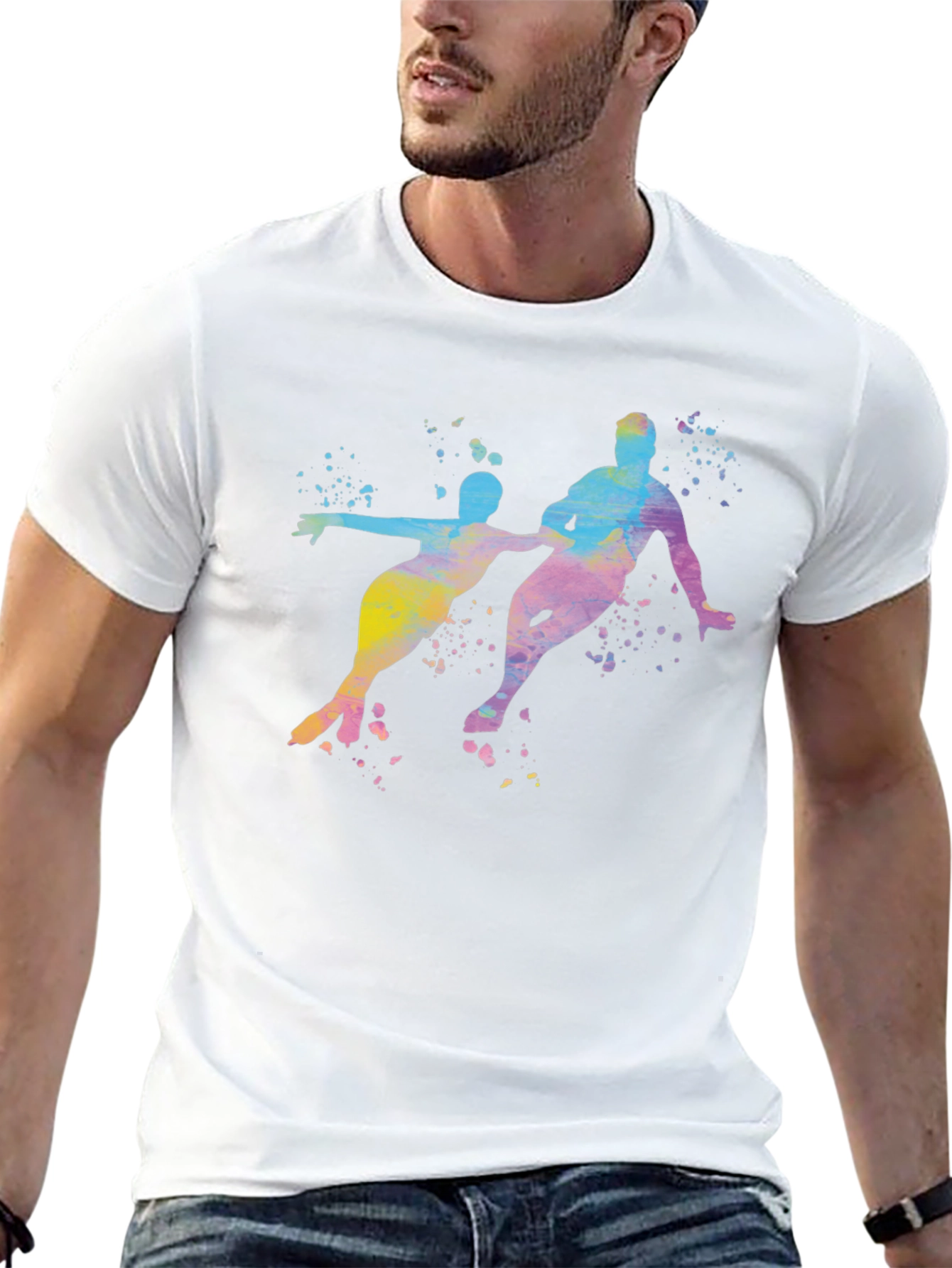 Watercolor Ice Skating T-Shirt
