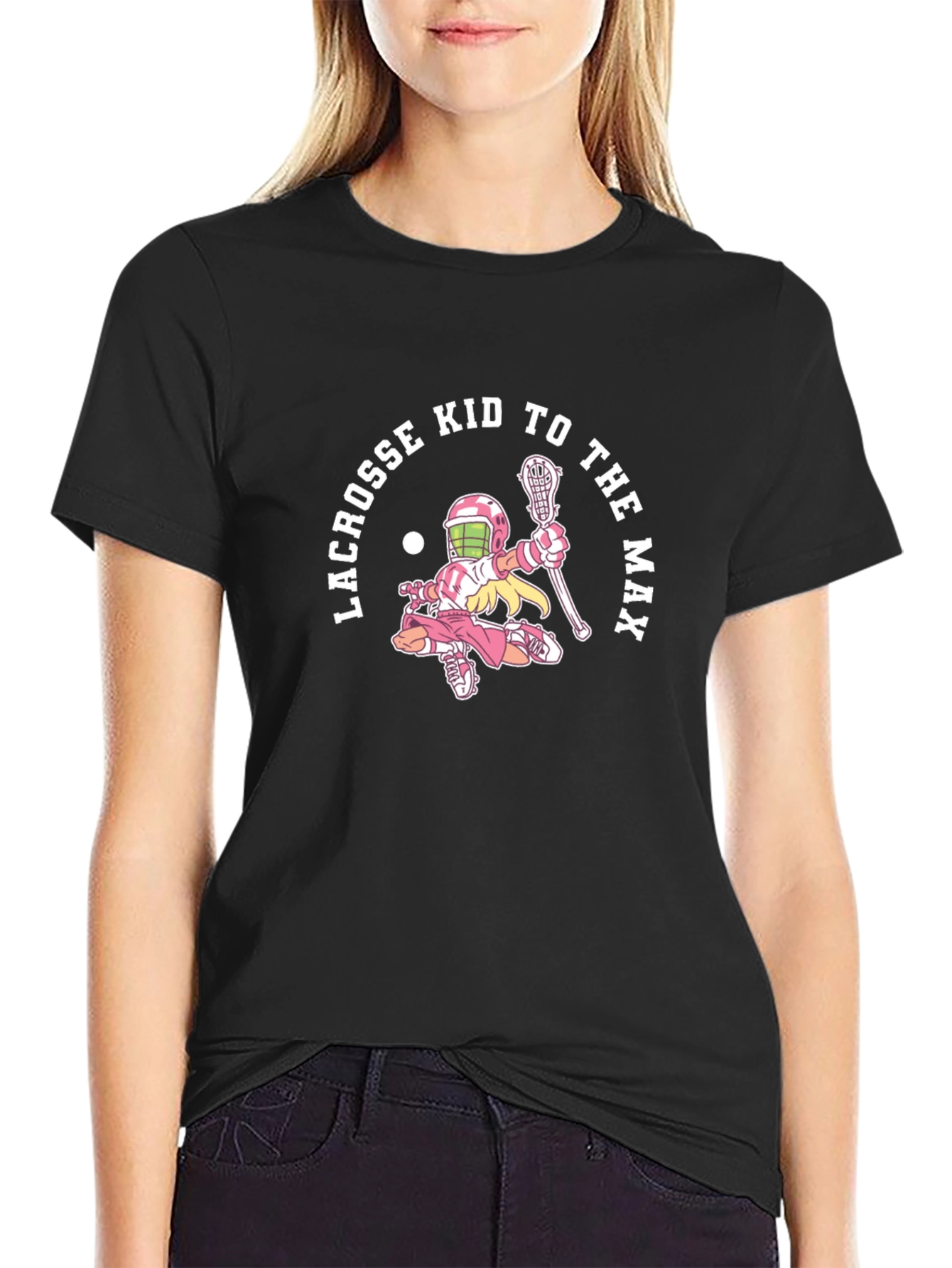 Lacrosse Kid to the Max Black T-Shirt