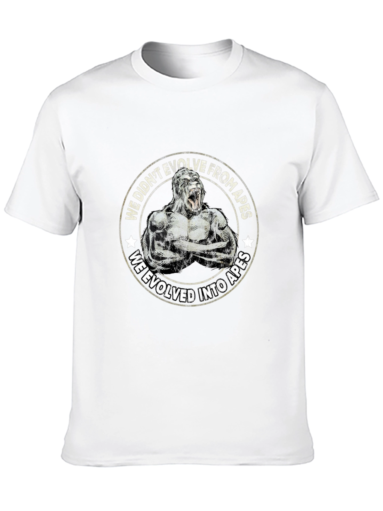 Evolved Into Apes Graphic Tee - Black Cotton T-Shirt
