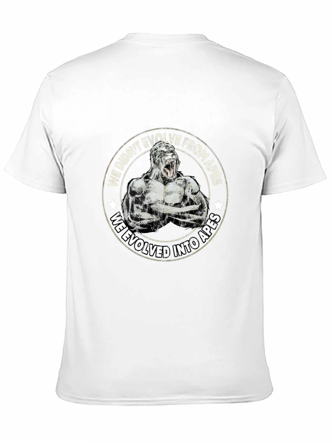 Evolved Into Apes Graphic Tee - Black Cotton T-Shirt