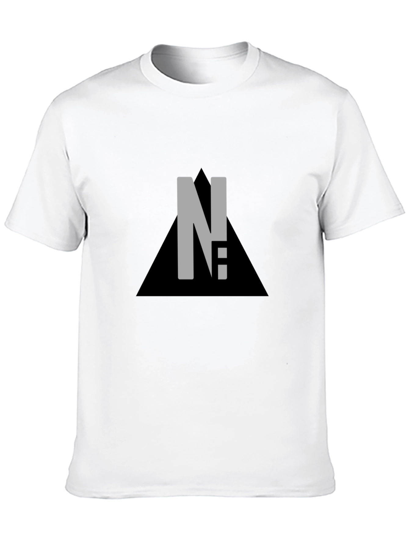 Modern Black Graphic Tee - Letter & Triangle Design