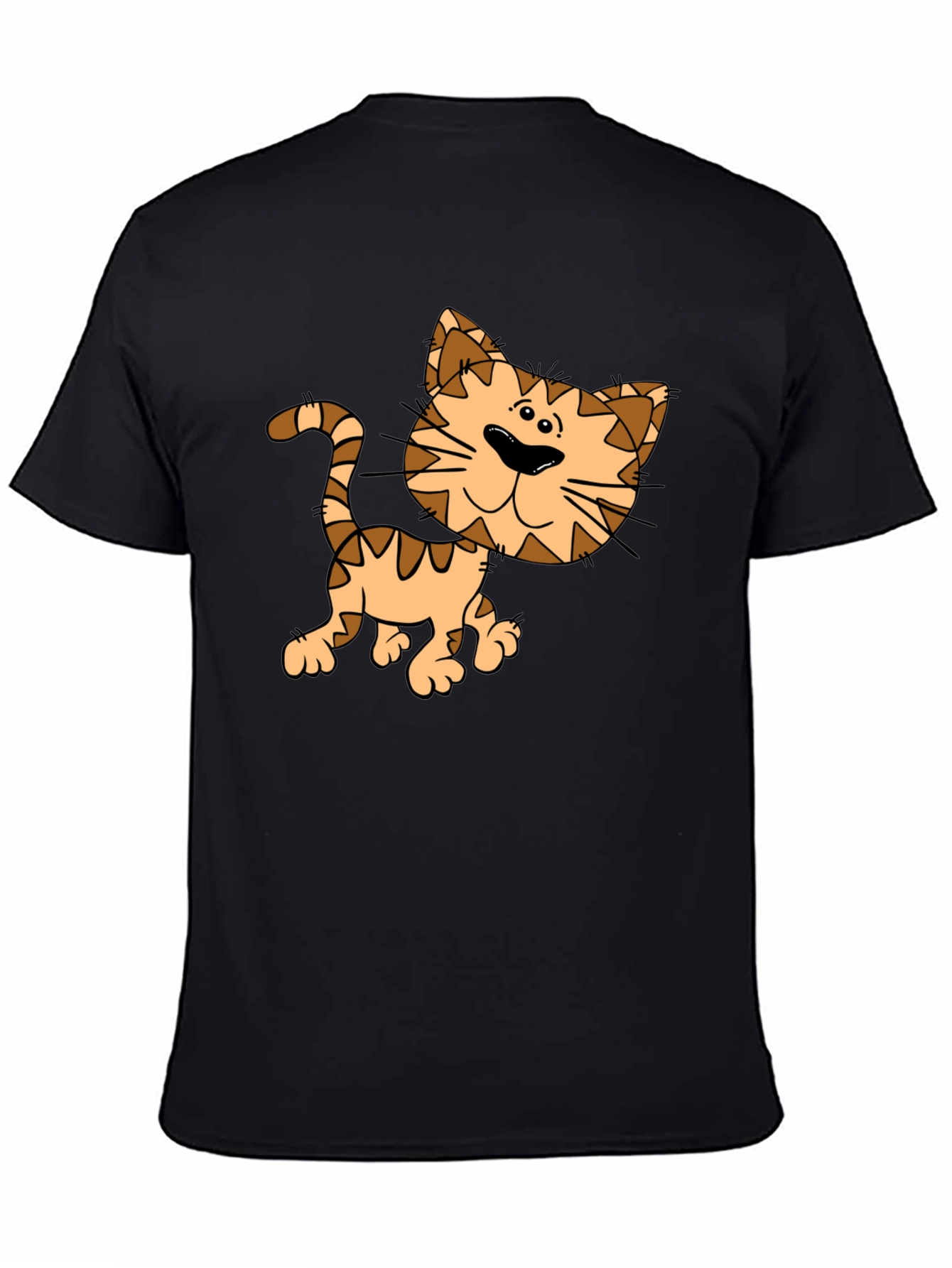Cute Cartoon Cat T-Shirt - Unisex Black Tee